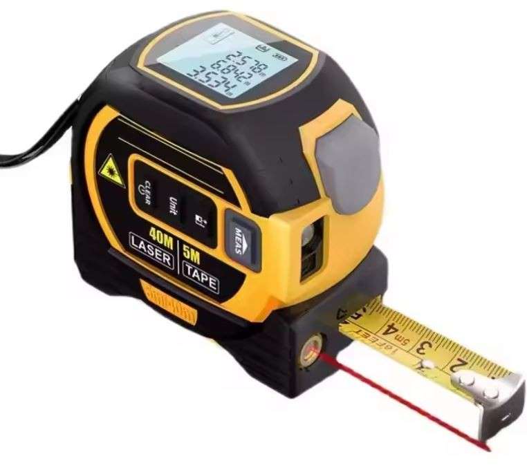 3-in-1 Digital Tape Measure - 5m Tape Measure / 40m Laser / Laser Cross Marking