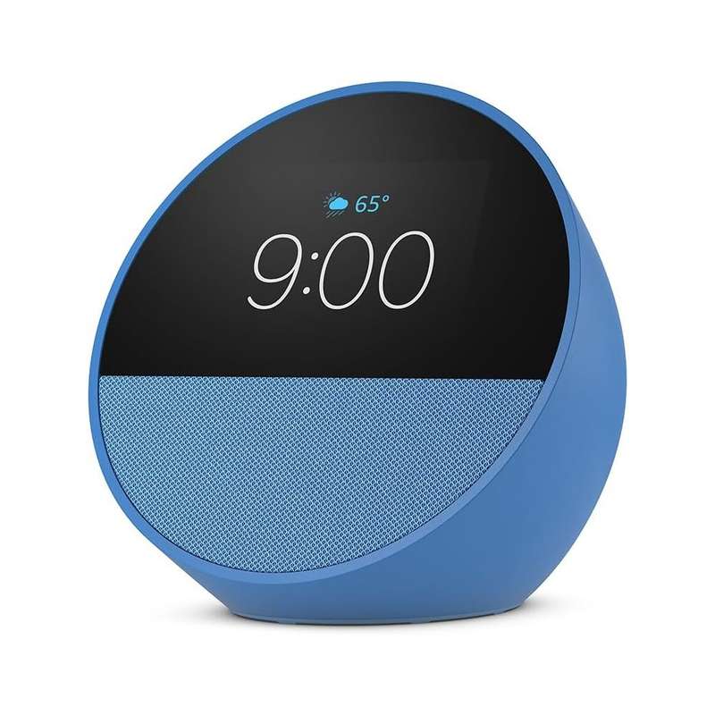 Amazon Echo Spot (2024) - Smart Alarm Clock with Vibrant Sound Blue