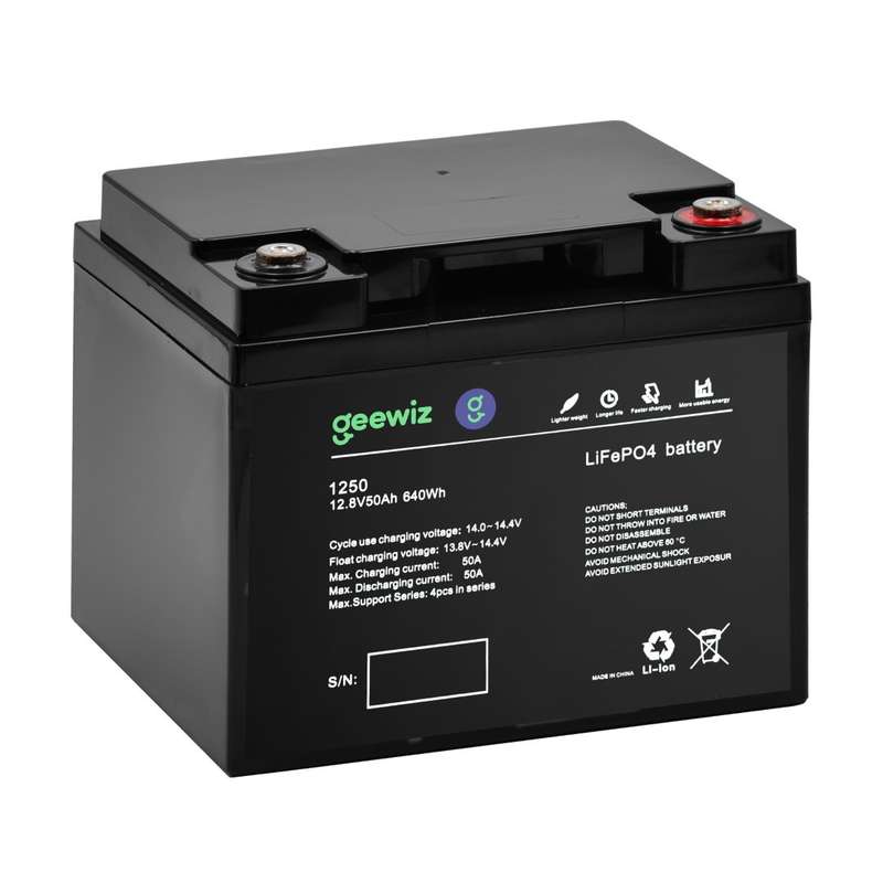 GeeWiz 12V 50Ah Lithium Ion LiFePO4 640Wh 4000 Cycle Battery (FIRST LIFE CELLS) - 2 Year Unlimite...