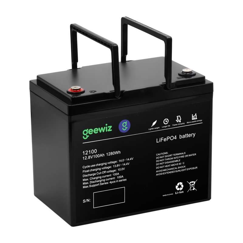 GeeWiz 12V 100Ah Lithium Ion LiFePO4 1.2KWh 4000 Cycle Battery (FIRST LIFE CELLS) - 2 Year Unlimi...
