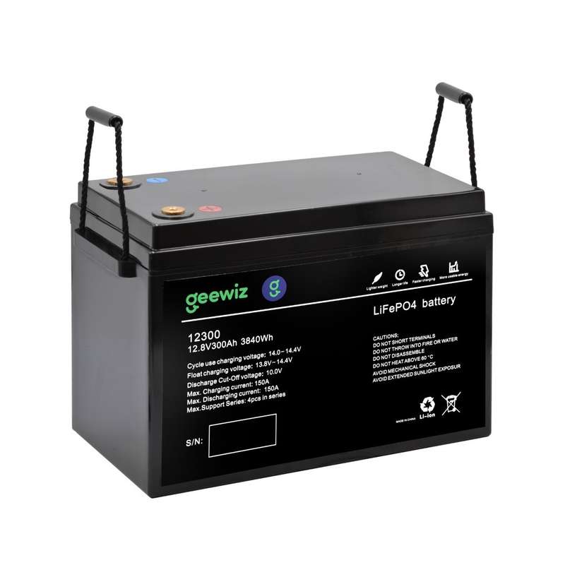 GeeWiz 12V 300Ah Lithium Ion LiFePO4 3.6KWh 4000 Cycle Battery (FIRST LIFE CELLS) - 2 Year Unlimi...
