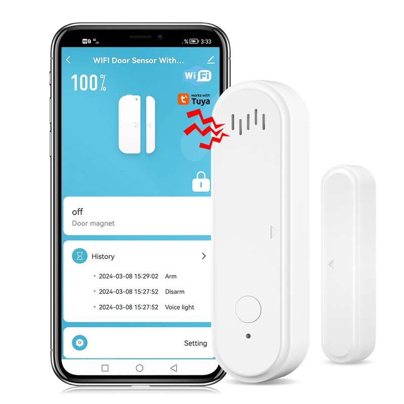 Tuya WIFI Door/Window Magnetic Sensor With Siren