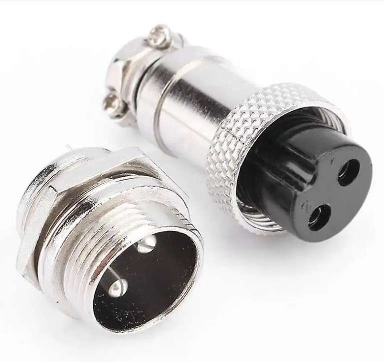 Gx16 Aviation Connector 2-pin 400v Screw Type Cable Connector