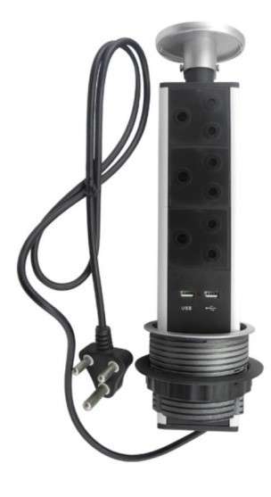 Manual Desktop Plug Socket Pop-Up Column - 85mm
