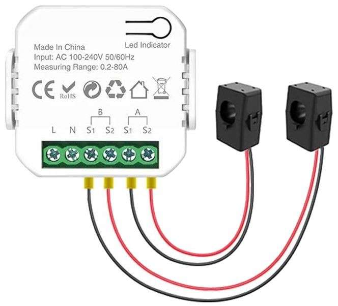 GeeWiz Tuya Energy Monitor - with 2x 80A sensors