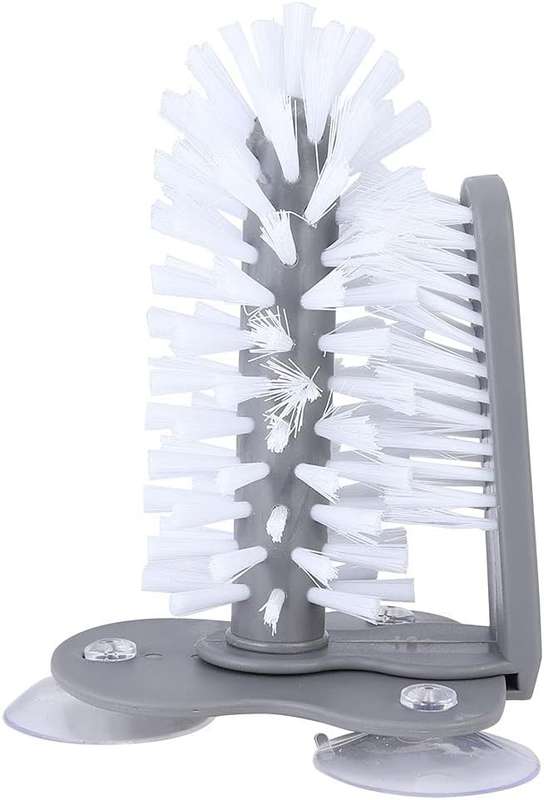 Double-Sided Bristle Brush - Glass- Cup- and Bottle Cleaner Tool for Home Use