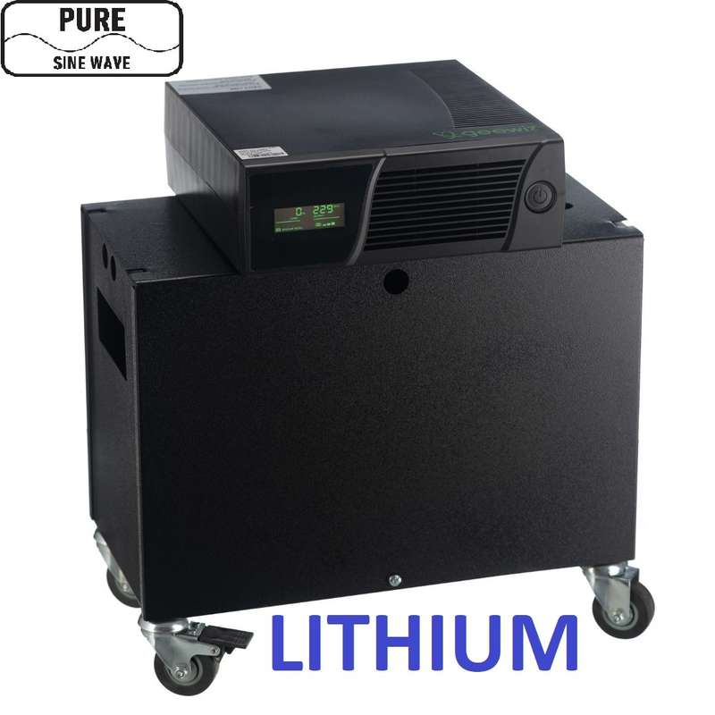 Geewiz 1000VA PURE SINE Inverter Trolley + 1x 100AH LITHIUM Battery (6 HOUR BATTERY LIFE) KIT - 6...