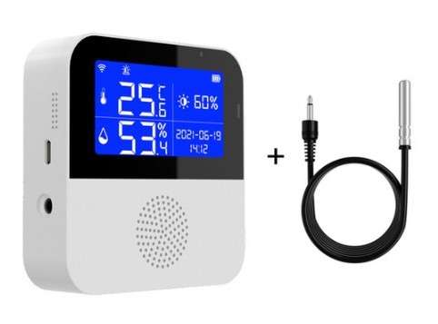 Rechargeable Tuya Smart WiFi Temperature & Humidity Monitor