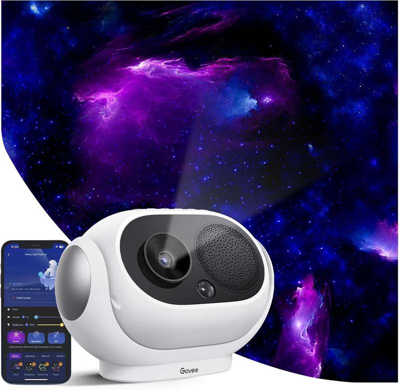 Govee Star Projector - 8 Discs- 38 Scene Modes- Bluetooth Speaker- 21 White Noises- Smart Control