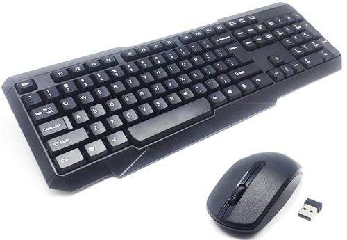 UniQue Wireless USB 104 Keys Standard US Layout Keyboard and Wireless 2 Button 1000 DPI Optical M...