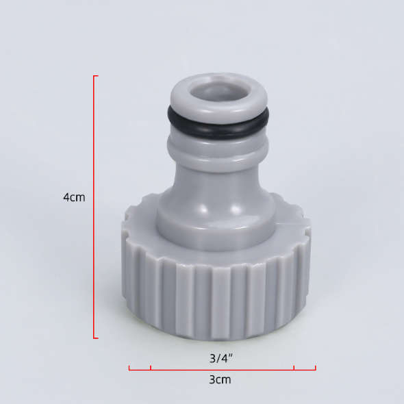 3/4 Inch Tap Connector - Leak-Free- Non-Slip Design for Secure Connections Grey