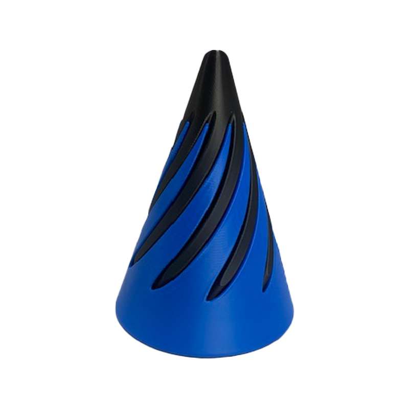 3D Printed Impossible Spiral Cone Fidget Toy Blue