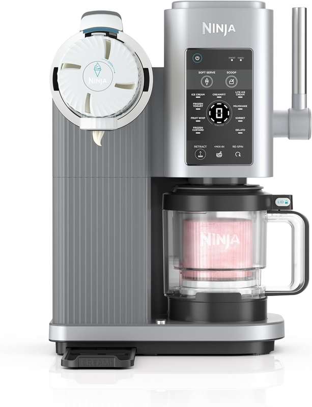Ninja Swirl Ice Cream & Soft Serve Maker | 13-in-1 | Low-Calorie & Custom Treats | Includes 2 Pints