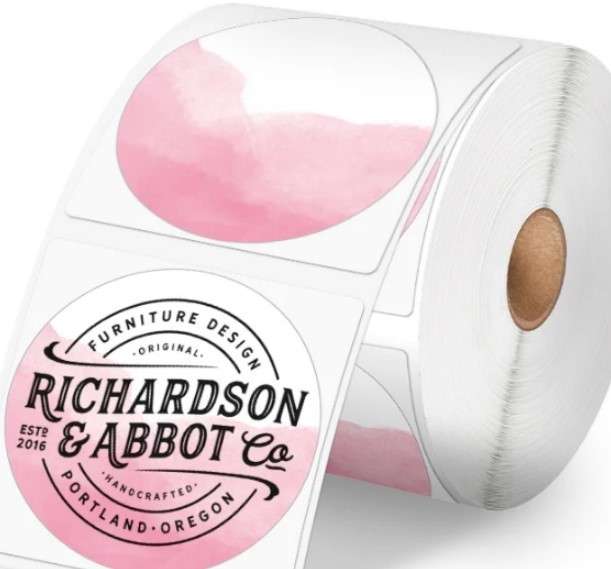 2 inch Thermal Labels - 500pc/roll- Pink/White