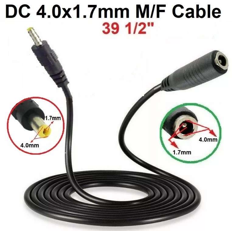 DC Male-to-Female Power Extension DC 4.0x 1.7mm Connector cable