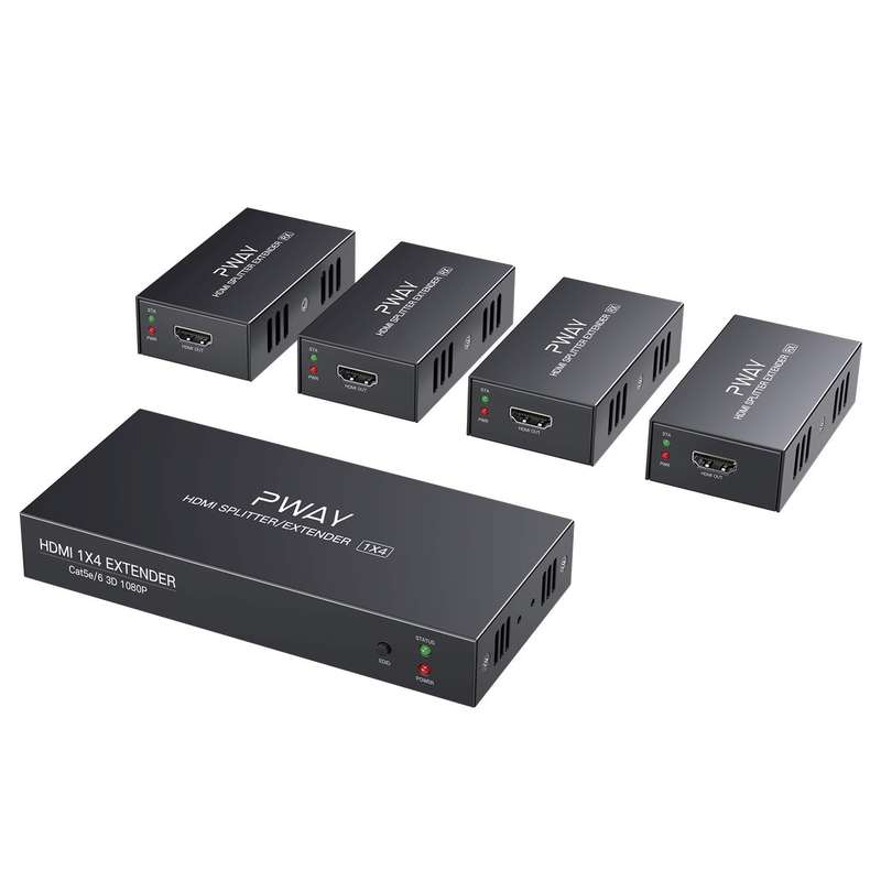 1x4 Extender Splitter over Cat5e/Cat6 - 150m (DT2104) 1080P@60Hz Resolution