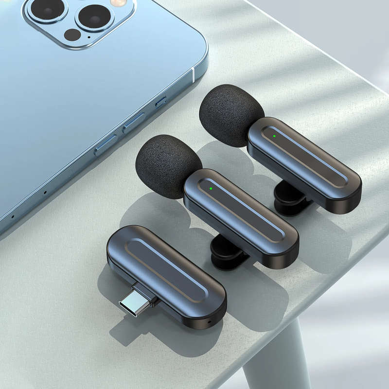 Bluetooth Lavalier Lapel Microphone for Android / iPhone- Cordless Omnidirectional Condenser Reco...
