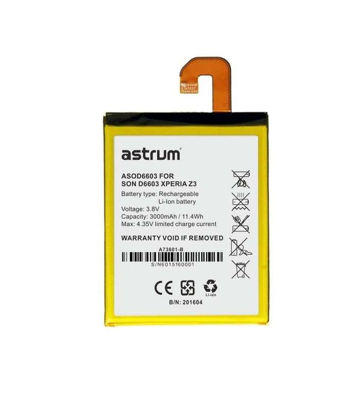 Astrum ASOD6603 Replacement Battery for Sony D6603 Xperia Z3 (A73601-B) - Astrum