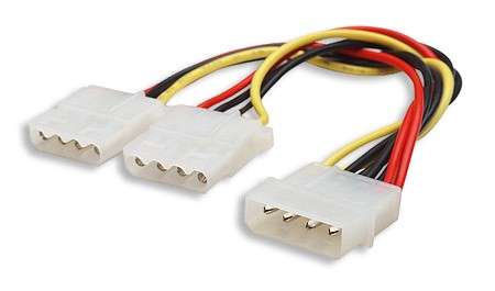 Unbranded YCAB  Molex splitter Cable 1x Male to 2x Female   - Unbranded