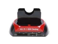Hard Drive Docking Station with Memory Card Reader USB 2.0 - Unbranded