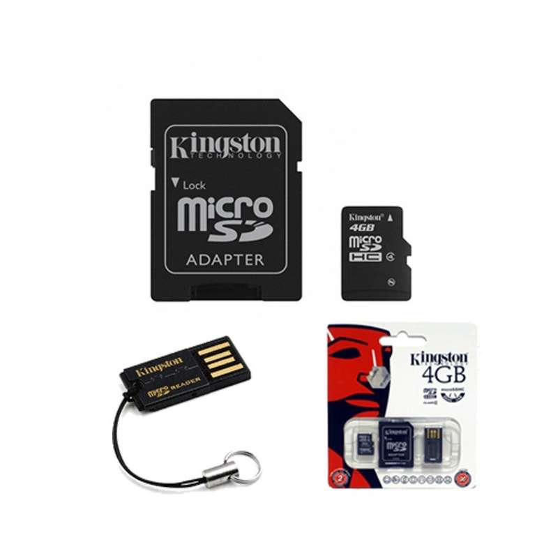 4GB Multi Kit (Class 4 microSD + SD adapter + USB reader) Android - Kingston