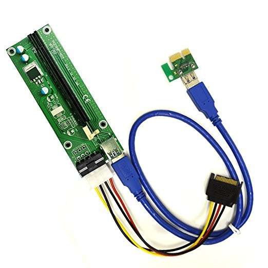 PCIe (PCI-e) USB Riser Card (MOLEX and SATA Powered) - GPU Mining (1x ¿ 16x)