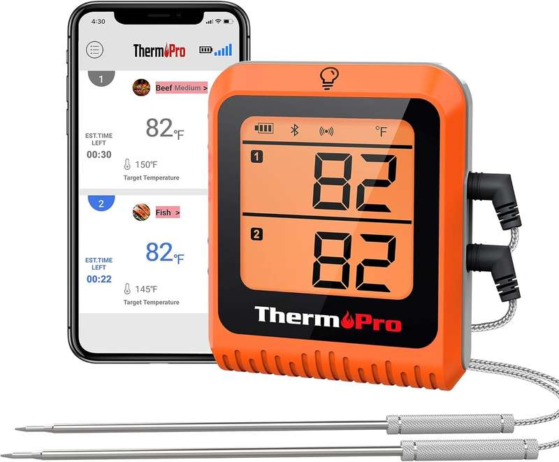 ThermoPro Digital Wireless Meat Thermometer - Bluetooth with 2 Probes