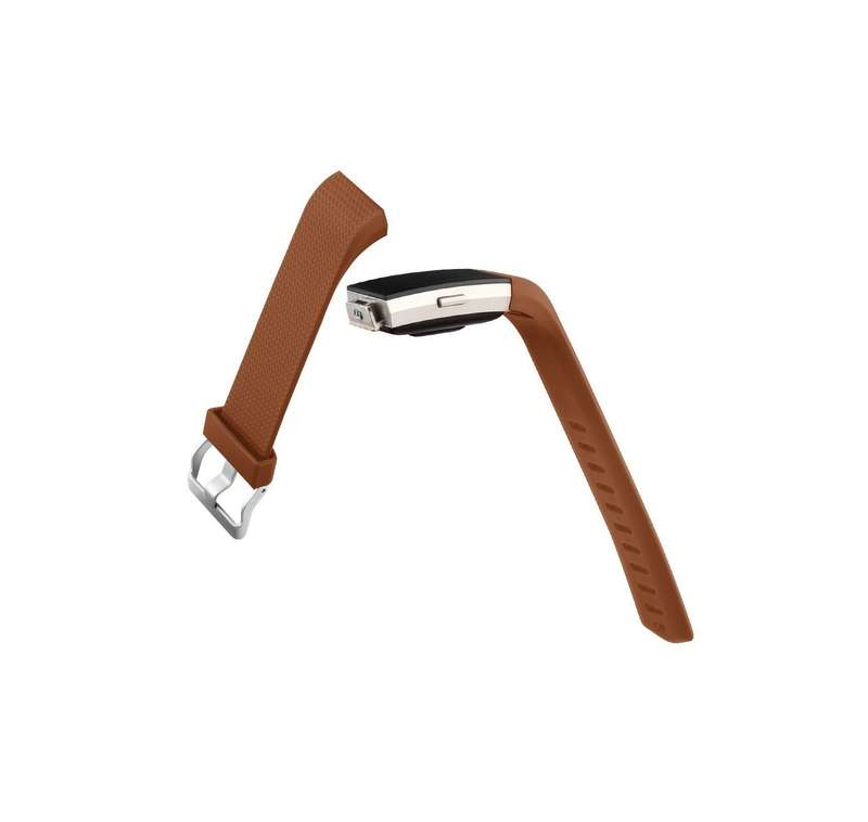 Fitbit Charge 2 Silicon Band - Adjustable Replacement Strap - Brown (Medium/ Large)