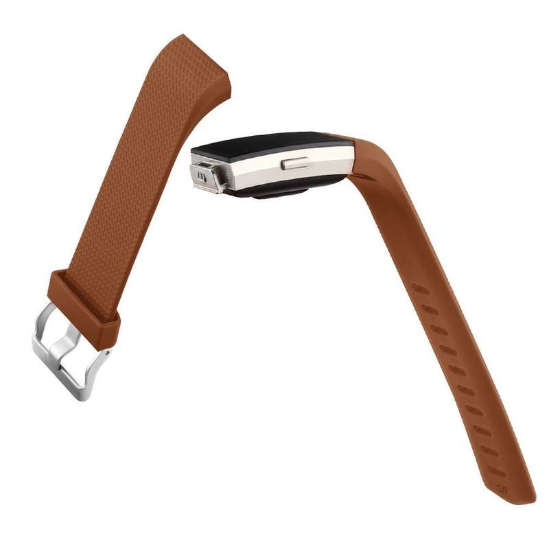 Fitbit Charge 2 Silicon Band - Adjustable Replacement Strap - Brown (Small)