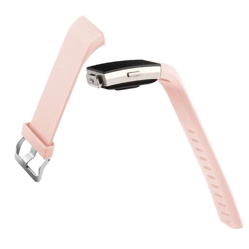 Fitbit Charge 2 Silicon Band - Adjustable Replacement Strap - Blush Pink (Large)