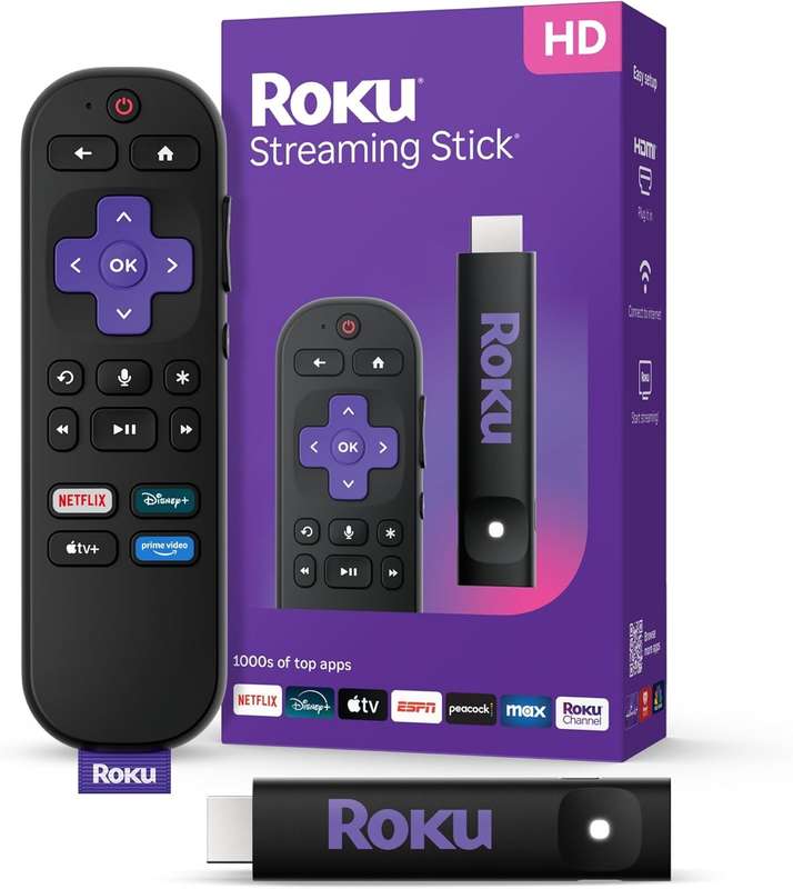 Roku Streaming Stick HD 2025  HD Streaming Device for TV with Roku Voice Remote