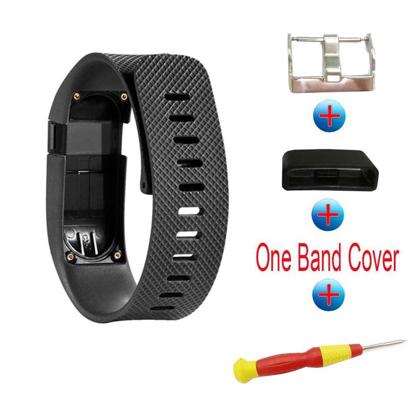 Fitbit Charge HR Band - Adjustable Replacement Strap - Black - Large