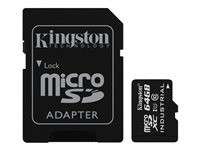 Kingston SDCIT/64GB SDCIT/64 GB microSDXC 64 GB UHS-I Class 10 Industrial Temperature Card + SD Adap