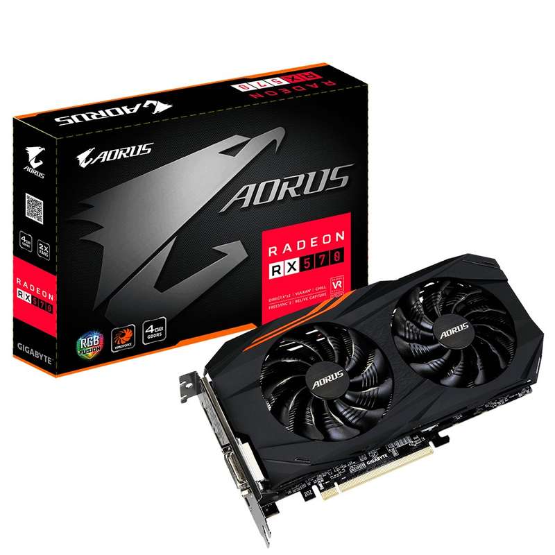 GIGABYTE AORUS Radeon RX 570 Gaming 4GB 4096MB Graphics Card - GIGABYTE