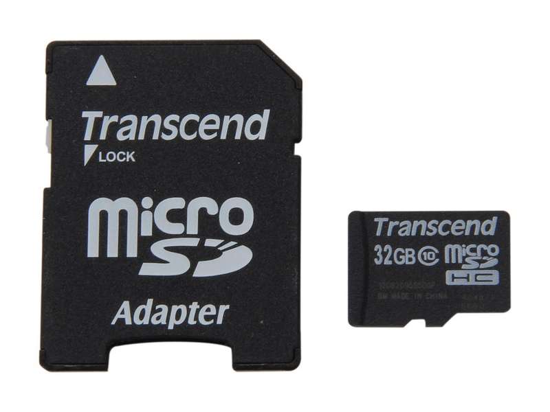 Transcend 32GB MicroSD (With Adapter) - CLASS 10 - Transcend