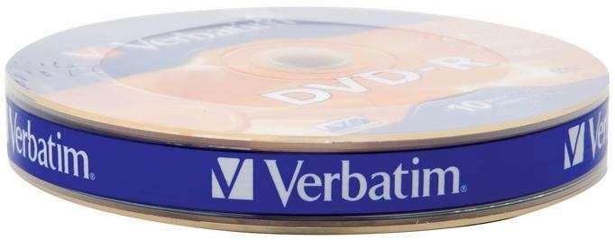 Verbatim DVD-R Matt Silver 16x 4.7GB - 10 Pack Wrap Spindle Optical Media - Verbatim