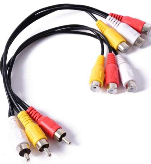 3 RCA Male To 6 RCA Female Splitter AV Cable