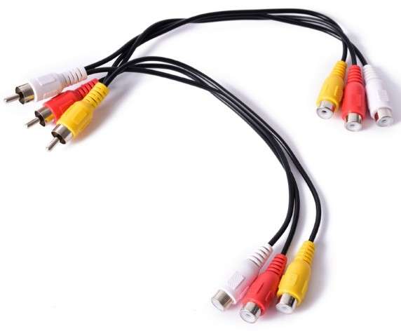 3 RCA Male To 6 RCA Female Splitter AV Cable