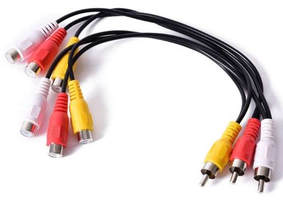 3 RCA Male To 6 RCA Female Splitter AV Cable