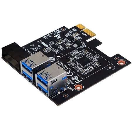 PCI-E Riser Card 1 to 4 PCI express 1X slots Riser Card Switch Multiplier HUB Riser Card - Biostar