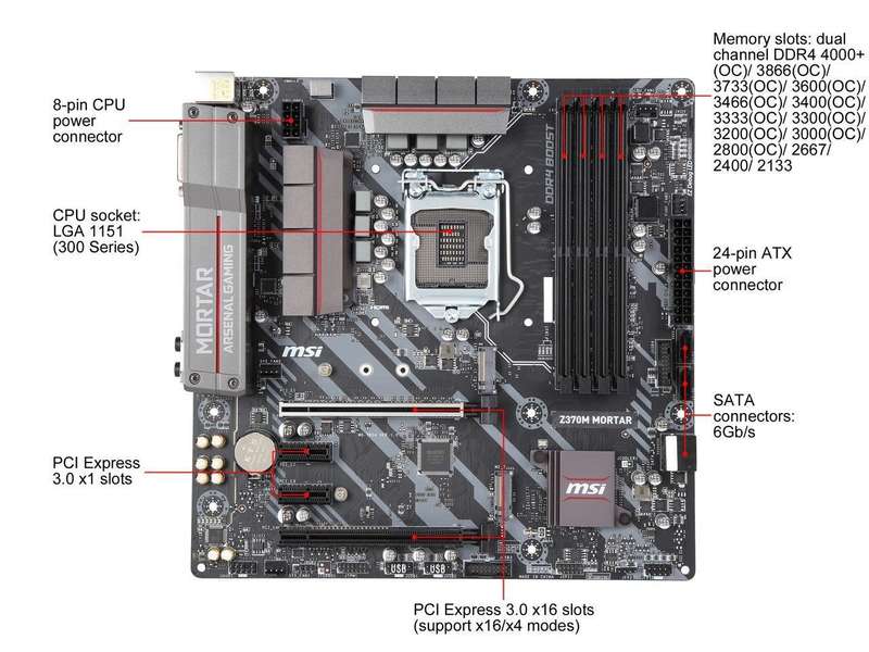 Msi Z370M MORTAR GAMING PRO AC Micro ATX Motherboard - MSI