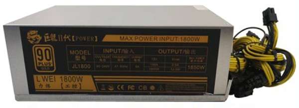 OEM 90 Plus Gold 1800W Mining PCI-E Power Supply (PSU) - 10x PCI Express - 2199g