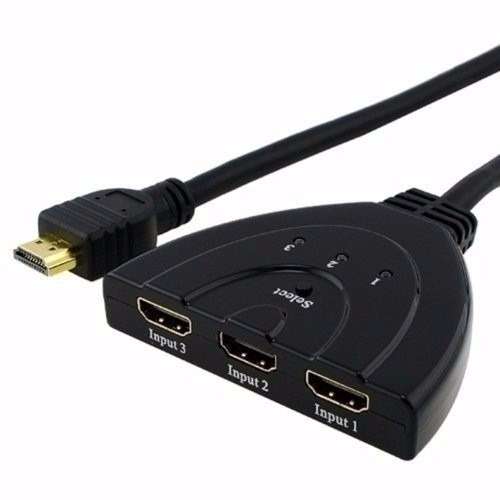 3-Port HDMI Switch with 3 HDMI Inputs and 1 HDMI Output WITH PIGTAIL