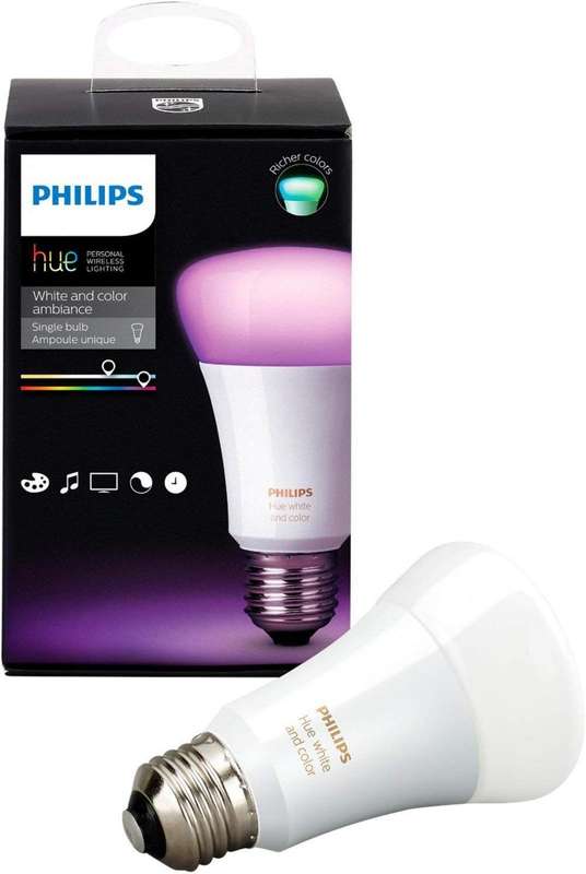 Philips Hue White and COLOUR Ambiance A19 10w Dimmable LED Smart Bulb - Compatible with Alexa  Ap...