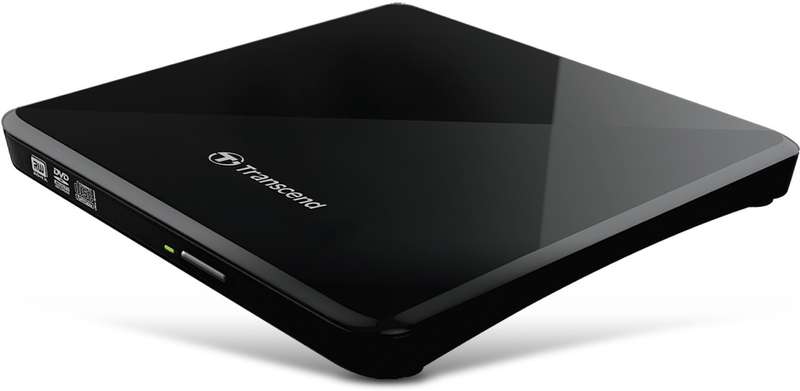 Transcend Extra Slim Portable DVD Writer (DVD-RW) - Black - Transcend