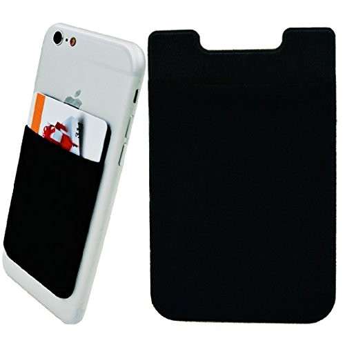 Credit Card Ultra-slim Self Adhesive Holder for Cellphones - Black