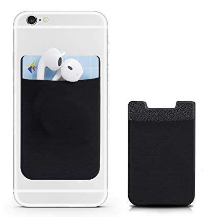 Credit Card Ultra-slim Self Adhesive Holder for Cellphones - Black