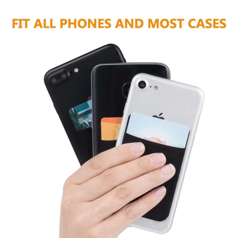 Credit Card Ultra-slim Self Adhesive Holder for Cellphones - Black