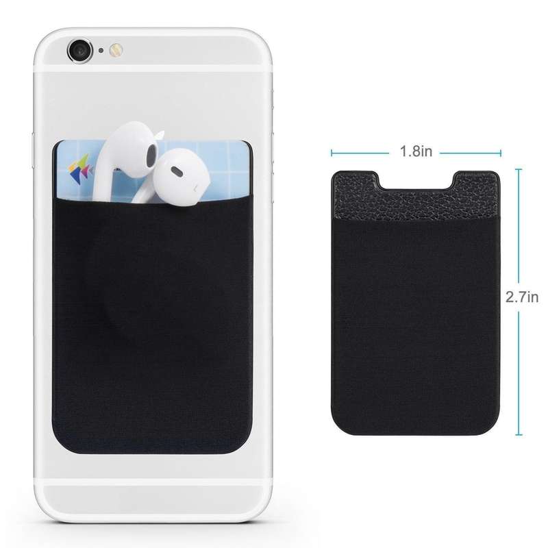 Credit Card Ultra-slim Self Adhesive Holder for Cellphones - Black