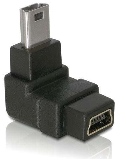 DELOCK 90DEG USB-B MINI M-F UP ADAPTER (65097)